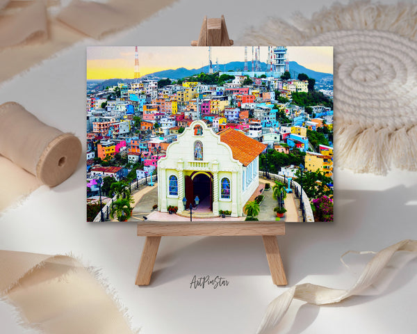 Guayaquil Ecuador Hilltop Church Landscape Custom Greeting Cards