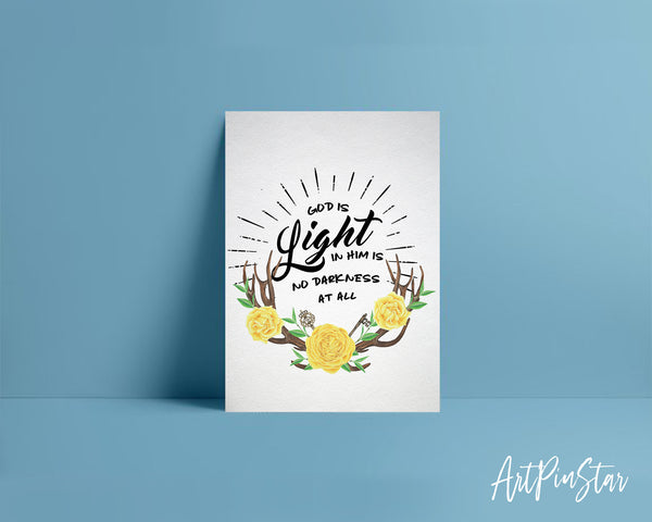 God is Ligfht in him is no darkness at all Bible Verse Customized Greeting Card
