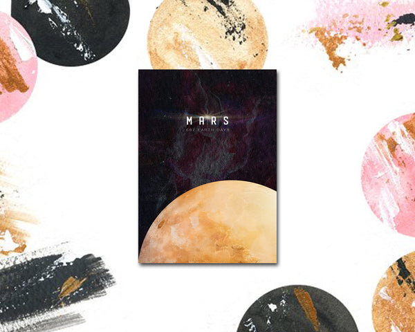 Mars Planet Orbiting Stars Solar System Customizable Greeting Card