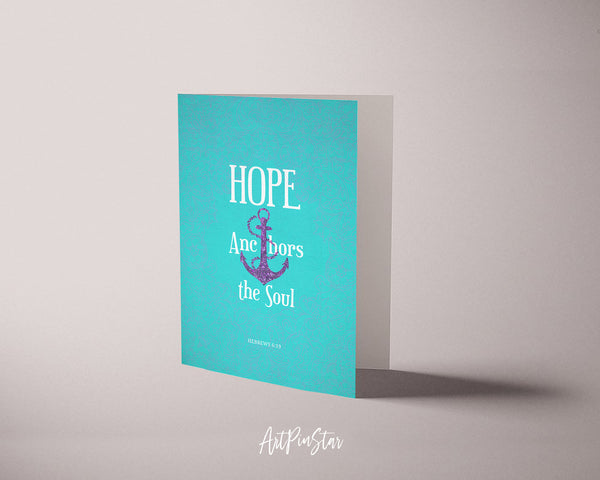 Hope anchors the soul Hebrews 6:19 Bible Verse Customized Greeting Card