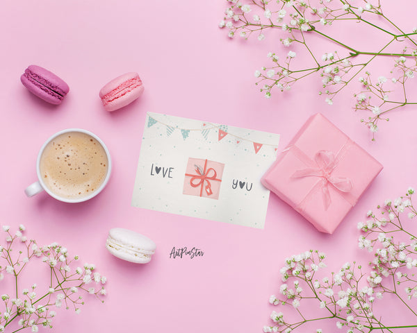 Valentine Romantic Gift, Hearts, Love Customized Greeting Card