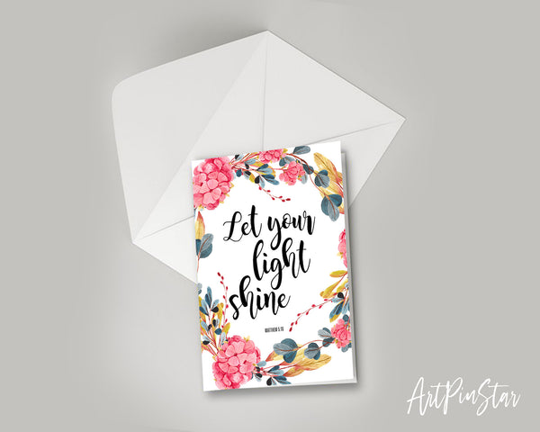 Let your light shine Bible Verse Customized Greeting Card