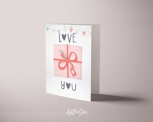 Valentine Romantic Gift, Hearts, Love Customized Greeting Card