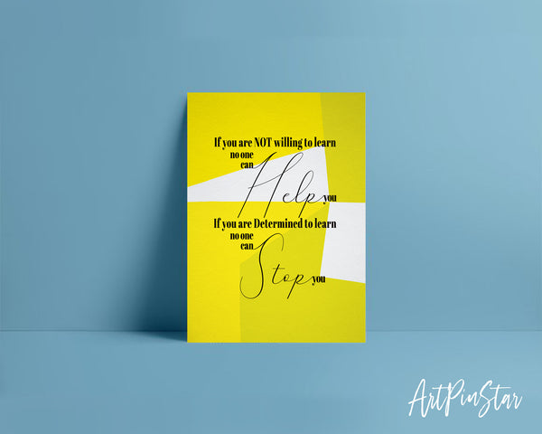 If you are not willing to learn, no one can help you Bible Verse Customized Greeting Card