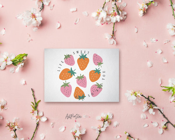 Life is sweet and so are you Flower Quote Customized Gift Cards