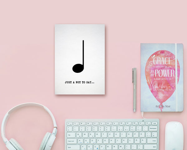Just a little note to say Quarter Note Quarter Note Music Gift Ideas Customizable Greeting Card