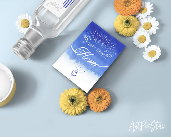 Let's Stay Home Happiness Quote Customized Greeting Cards