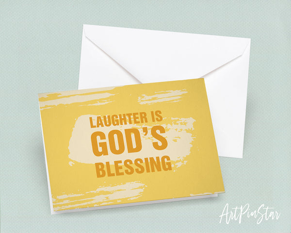 Laughter is God's blessing Bible Verse Customized Greeting Card