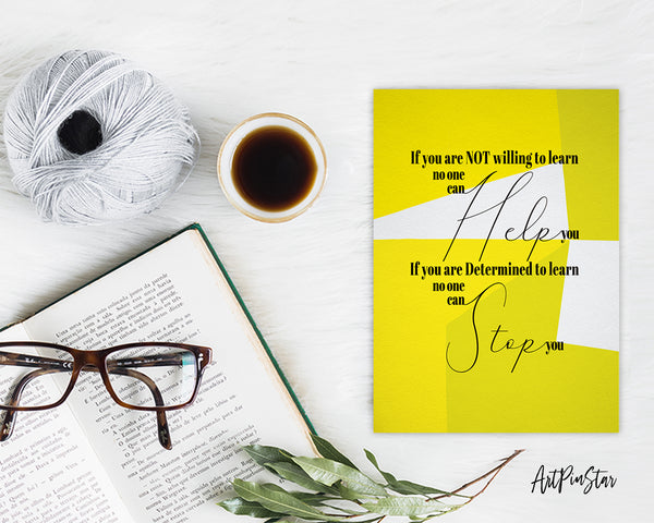 If you are not willing to learn, no one can help you Bible Verse Customized Greeting Card