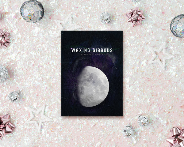 Waxing Gibbous Moon Lunar Phases Customizable Greeting Card