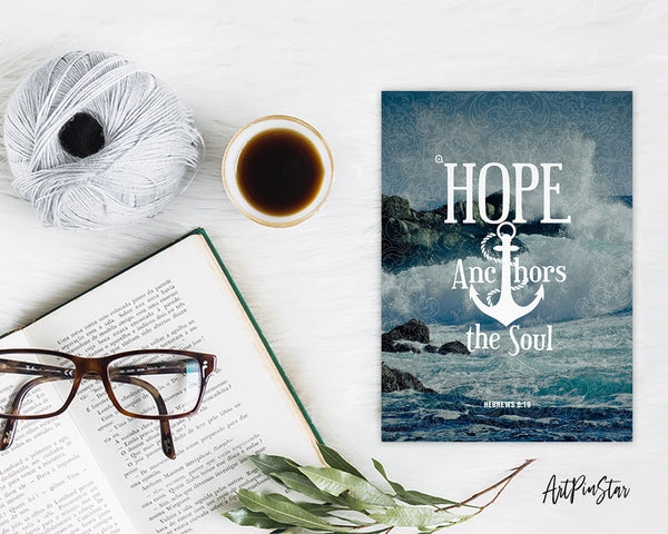 Hope anchors the soul Hebrews 6:19 Bible Verse Customized Greeting Card