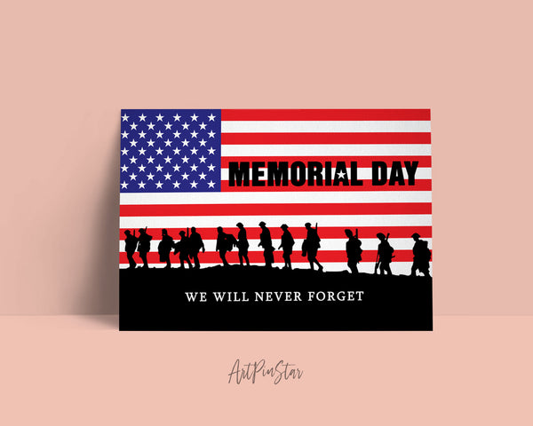 We will never forget Memorial Honoring Remembering Day Customizable Gift Cards