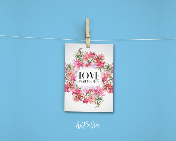 Love Is All You Need Happiness Quote Customized Greeting Cards