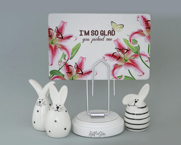 I'm so glad you picked me Flower Quote Customized Gift Cards