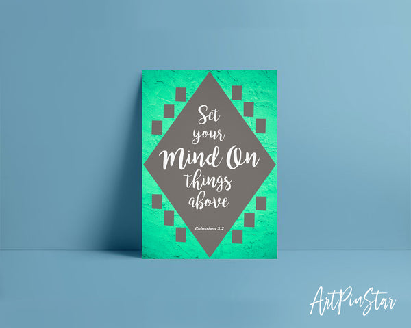 Set your mind on things above Colossians 3:2 Bible Verse Customized Greeting Card