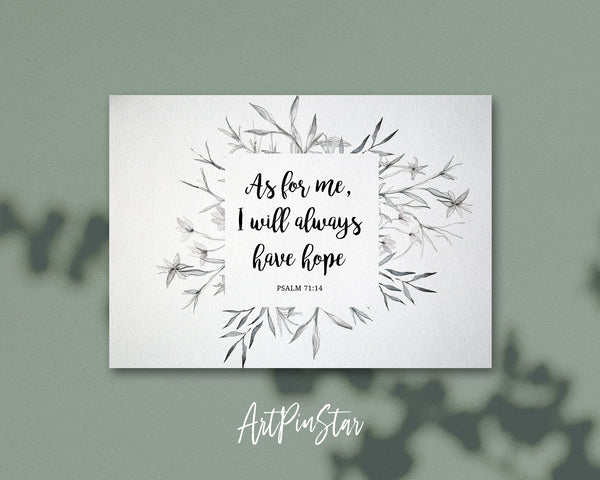 As for me, I will always have hope Psalm71:14 Bible Verse Customized Greeting Card