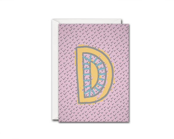 Alphabet Forest Letter D Animal Monogram Note Cards