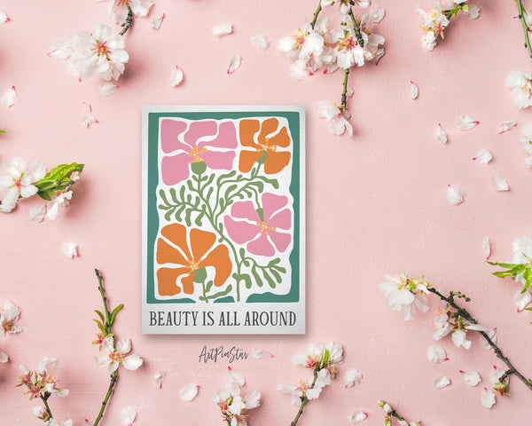Beauty is all around Flower Quote Customized Gift Cards