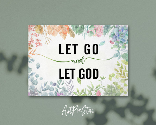 Let go and let God Bible Verse Customized Greeting Card