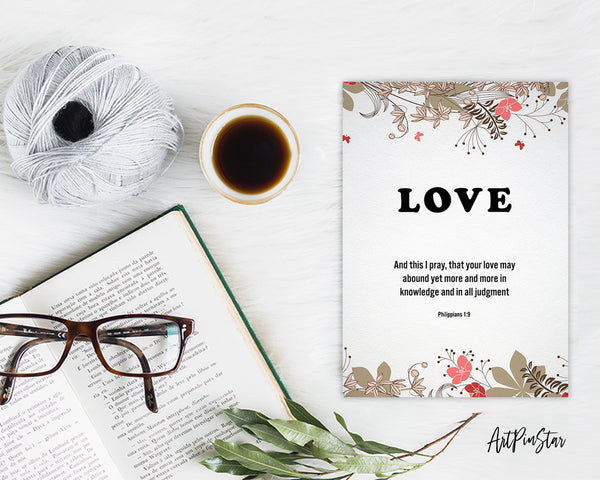 Love and this I pray that your love may abound Philippians 1:9 Bible Verse Customized Greeting Card