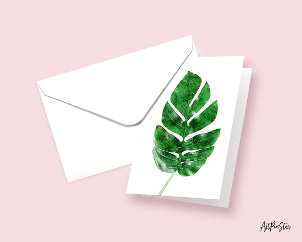 Tropical Palm Leaf Watercolor Botanical Garden Customized Greeting Card