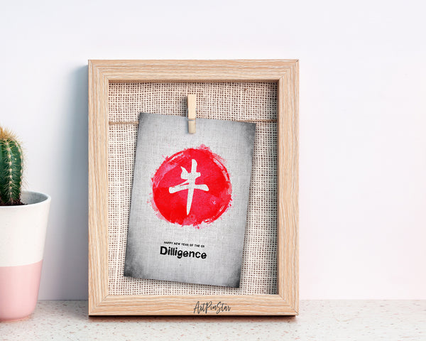 Chinese Character Ox Zodiac Yearly  Art Customized Gift Cards