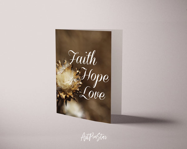 Faith Hope Love Bible Verse Customized Greeting Card