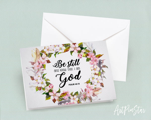 Be still and know that I am God Psalm 46:10 Bible Verse Customized Greeting Card
