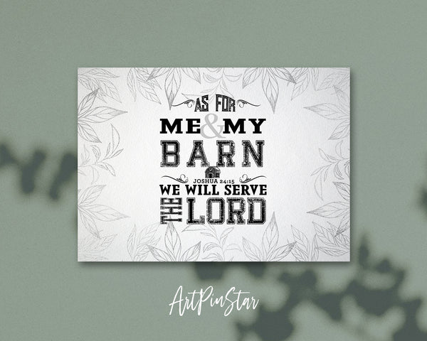 As for me & my barn, we will serve the Lord Bible Verse Customized Greeting Card