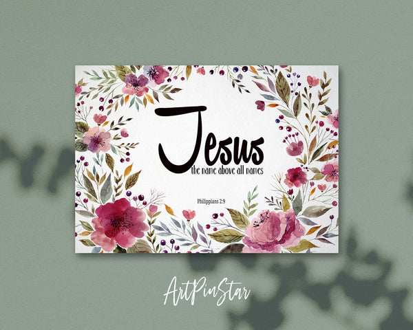 Jesus the name above all names Philippians 2:9 Bible Verse Customized Greeting Card