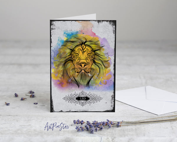 Horoscope Leo Prediction Yearly  Astrology Art Customized Gift Cards