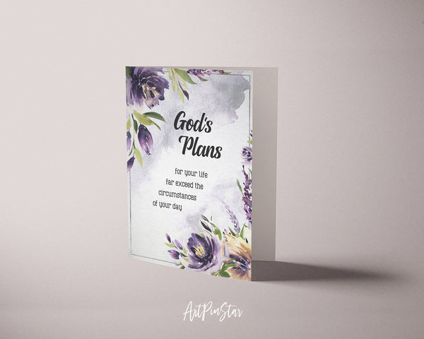 God's plans for your life far exceed the circumstances Bible Verse Customized Greeting Card