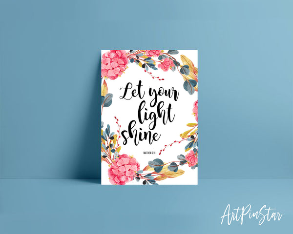 Let your light shine Bible Verse Customized Greeting Card
