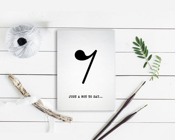 Just a little note to say Eighth Rest Eighth Rest Music Gift Ideas Customizable Greeting Card