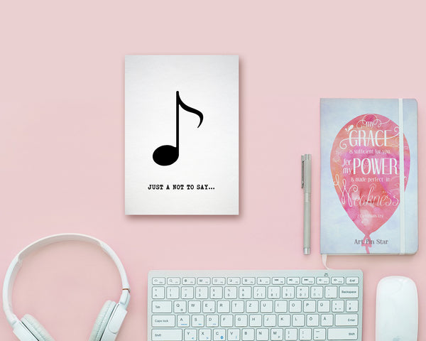 Just a little note to say Eighth Note Eighth Note Music Gift Ideas Customizable Greeting Card