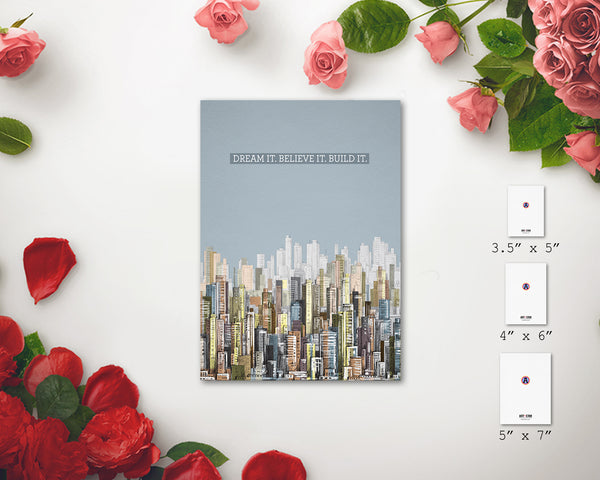 Dream it Believe it Build it New Year Customized Greeting Card