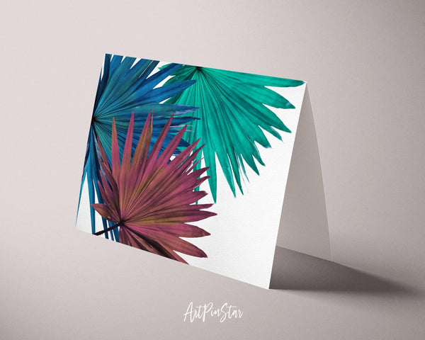 Green Palm Leaf Botanical Garden Customized Greeting Card