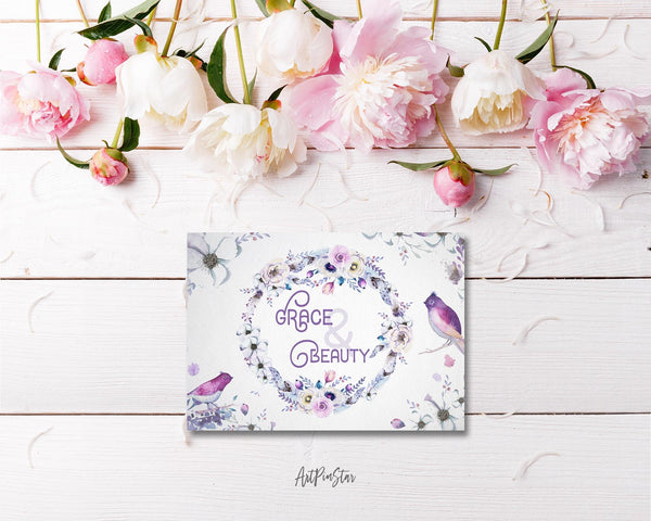 Grace & Beauty Flower Quote Customized Gift Cards