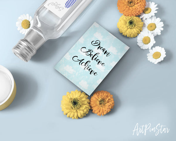 Dream Believe Achieve Inspirational Quote Customized Greeting Cards