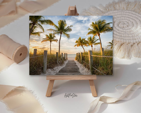 Florida Footbridge, Smathers Beach, Key West, Florida Landscape Custom Greeting Cards