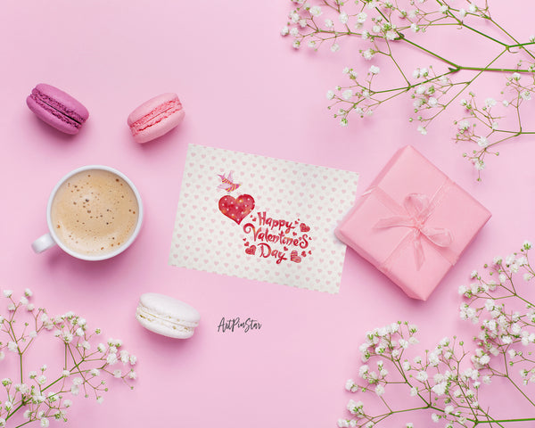 Red Heart Happy Valentine's Day Customized Greeting Card