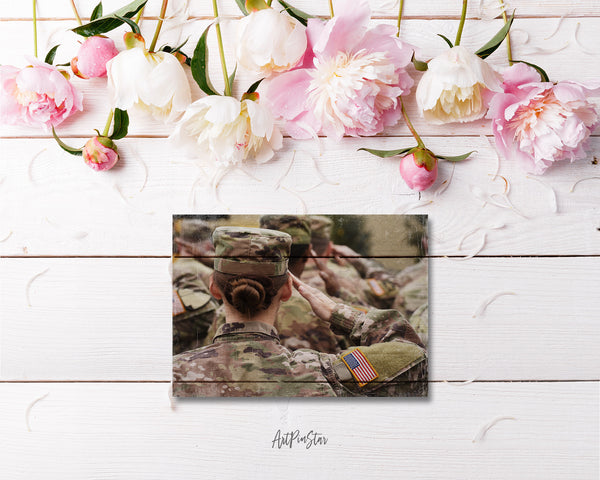 American Soldiers Salute US Army Military Veterans Day Custom Holiday Greeting Cards