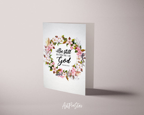 Be still and know that I am God Psalm 46:10 Bible Verse Customized Greeting Card