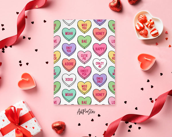 Valentine’s Day Sweets Heart Candy Customized Greeting Card