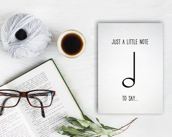 Just a little note to say Half Note Half Note Music Gift Ideas Customizable Greeting Card
