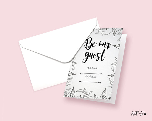 Be our guest Wifi network password Sign Quote Customized Greeting Cards