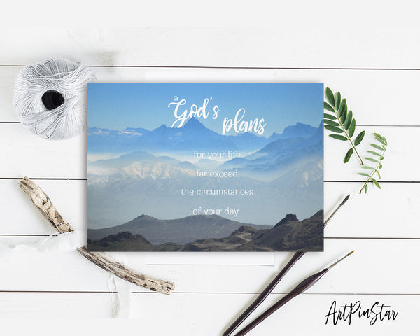 God's plans for your life far exceed the circumstances Bible Verse Customized Greeting Card