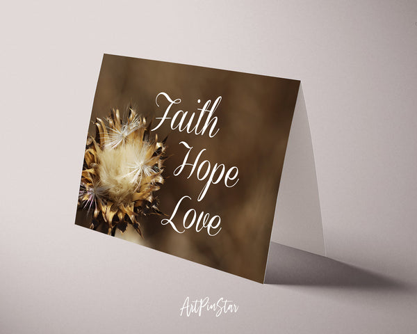 Faith Hope Love Bible Verse Customized Greeting Card
