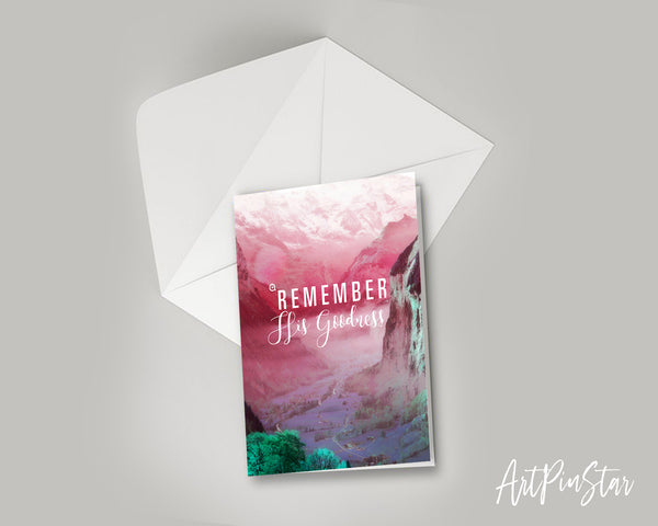 Remember His Goodness Bible Verse Customized Greeting Card