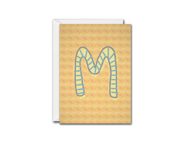 Alphabet Forest Letter M Animal Monogram Note Cards